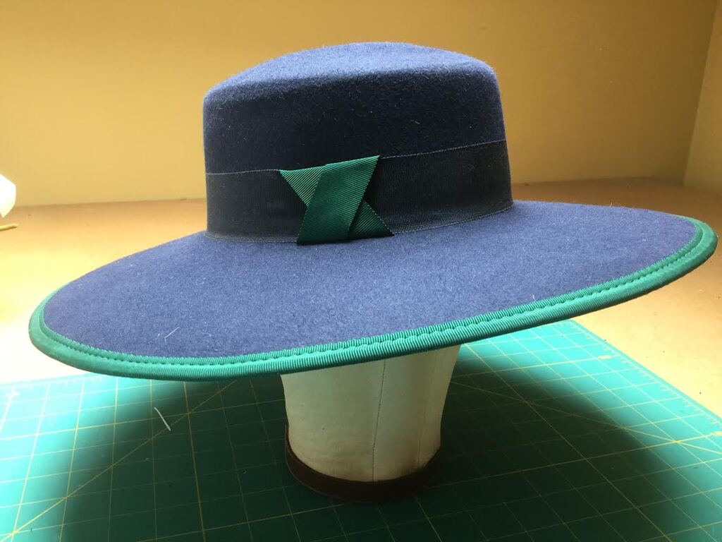 Blue Navy Felt Green Ribbon - $55